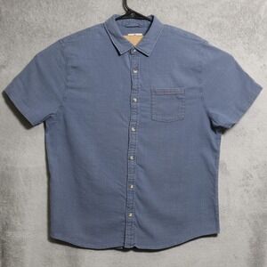Marine Layer Shirt Mens Large Blue Short Sleeve Stretch Pocket Button Up Casual